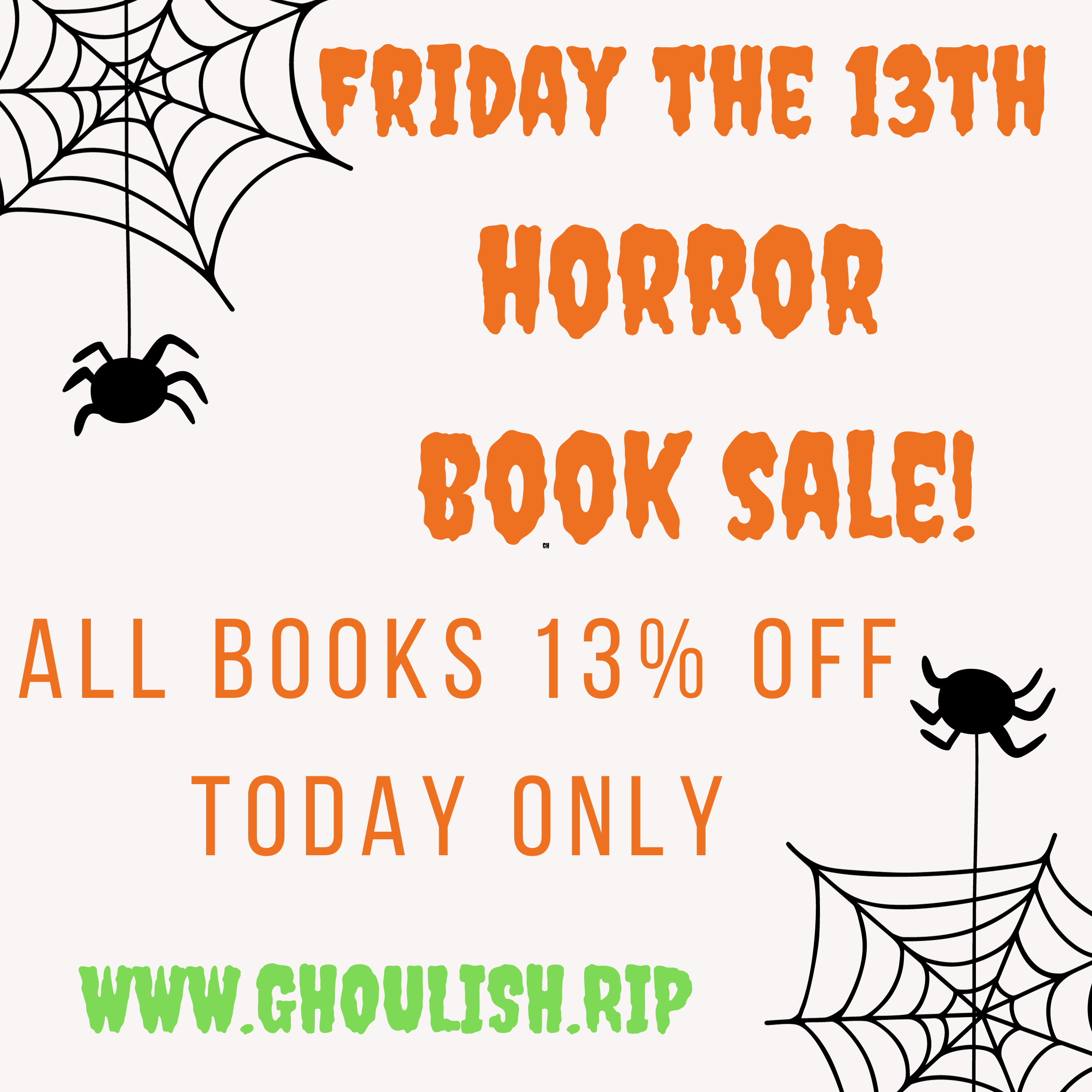 Friday the 13th Horror Book Sale at GHOULISH.RIP