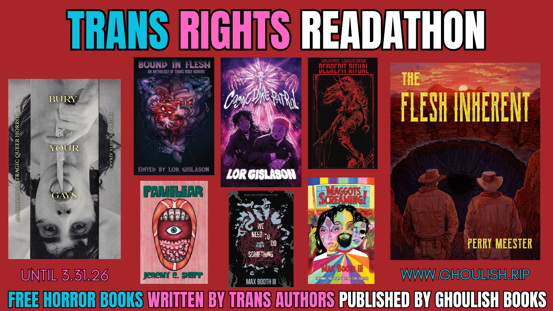 Free Horror eBooks Written By Trans Authors Published By Ghoulish Books (Trans Rights Readathon 2026)